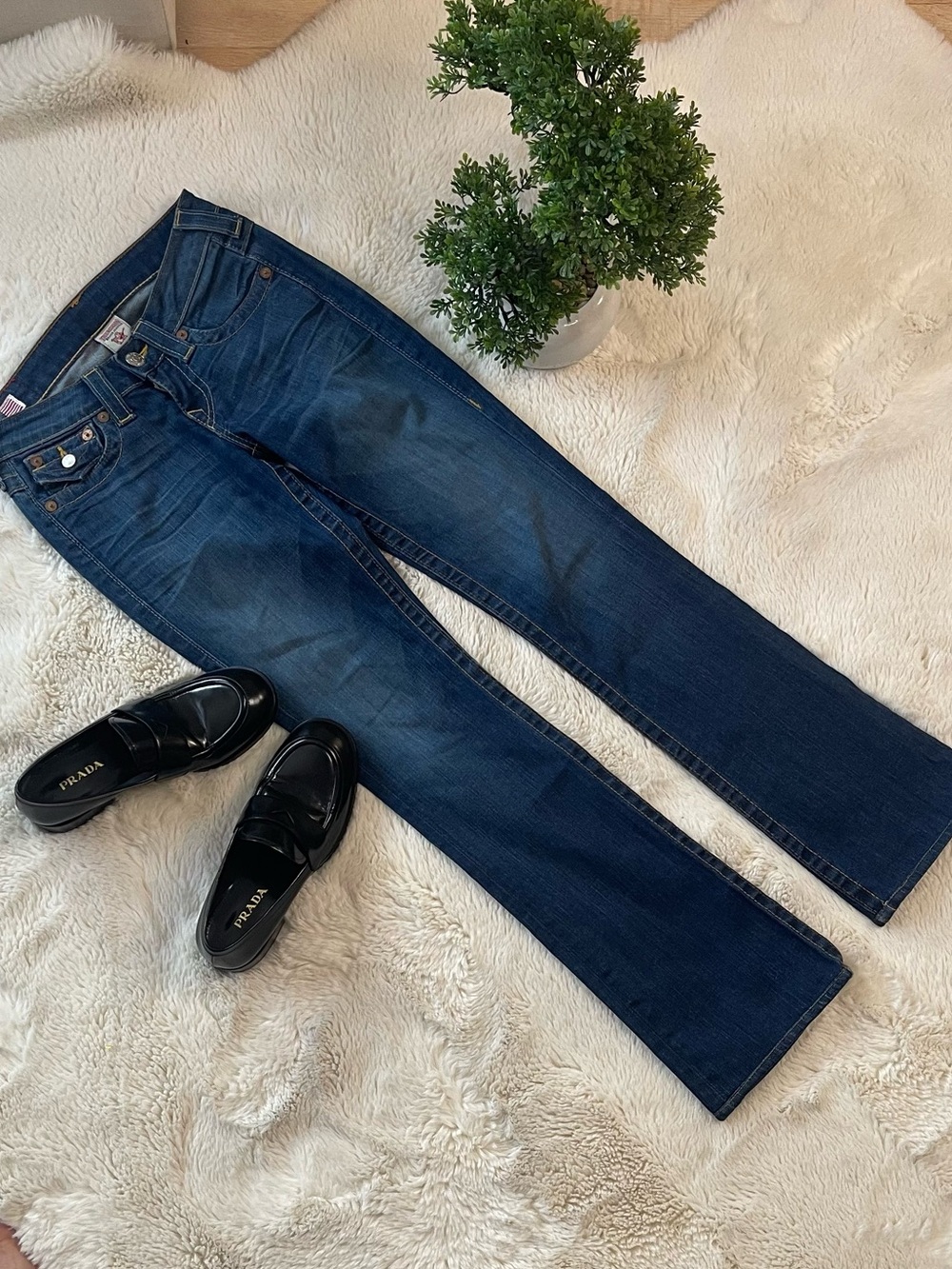 VTG True Religion Joey Super T Bootcut Flare Jeans Made in USA Size 25